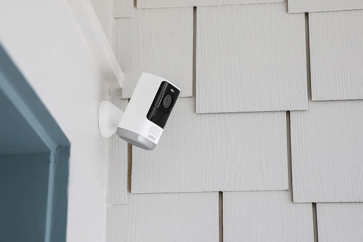 Lorex Smart Home Security Center with 2K Wire-Free Cameras, Two 2K Indoor Wi-Fi Security Cameras and Range Extender