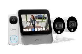 Lorex Smart Home Security Center with Two 1080p Outdoor Wi-Fi Cameras and 2K Video Doorbell