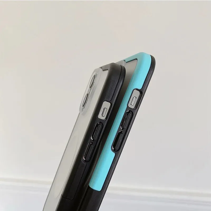 Magnetic Matte Back Panel Phone Case For IPhone