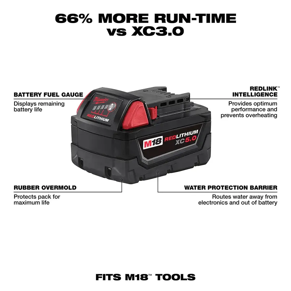 Milwaukee M18 REDLITHIUM XC5.0 Battery and Starter Kit