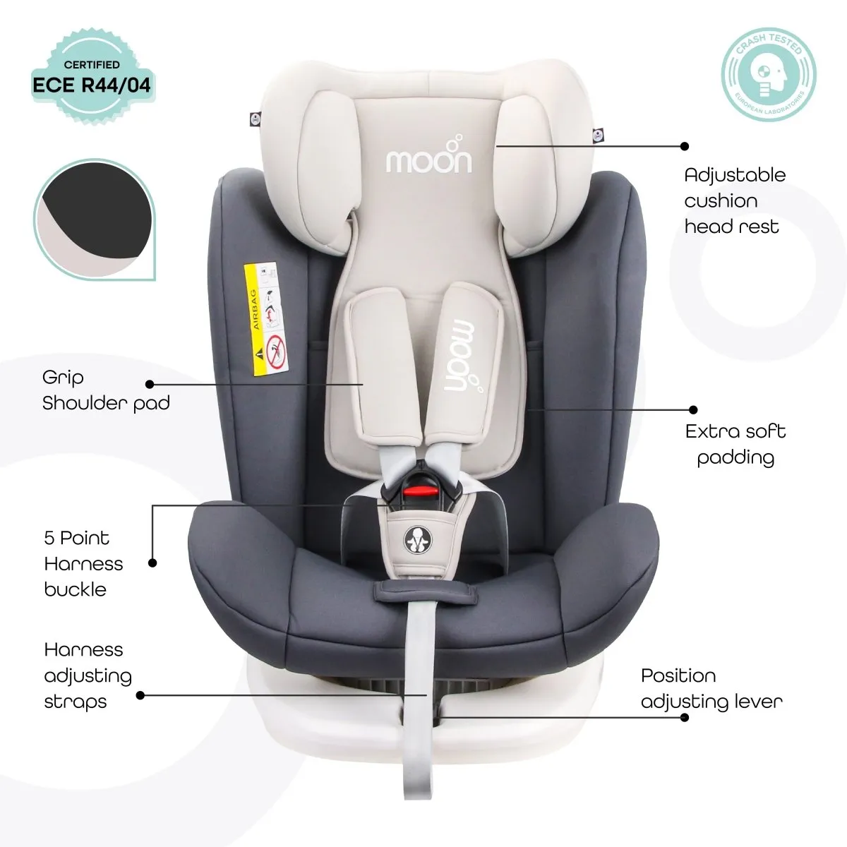 Moon Gyro Car Seat Grey