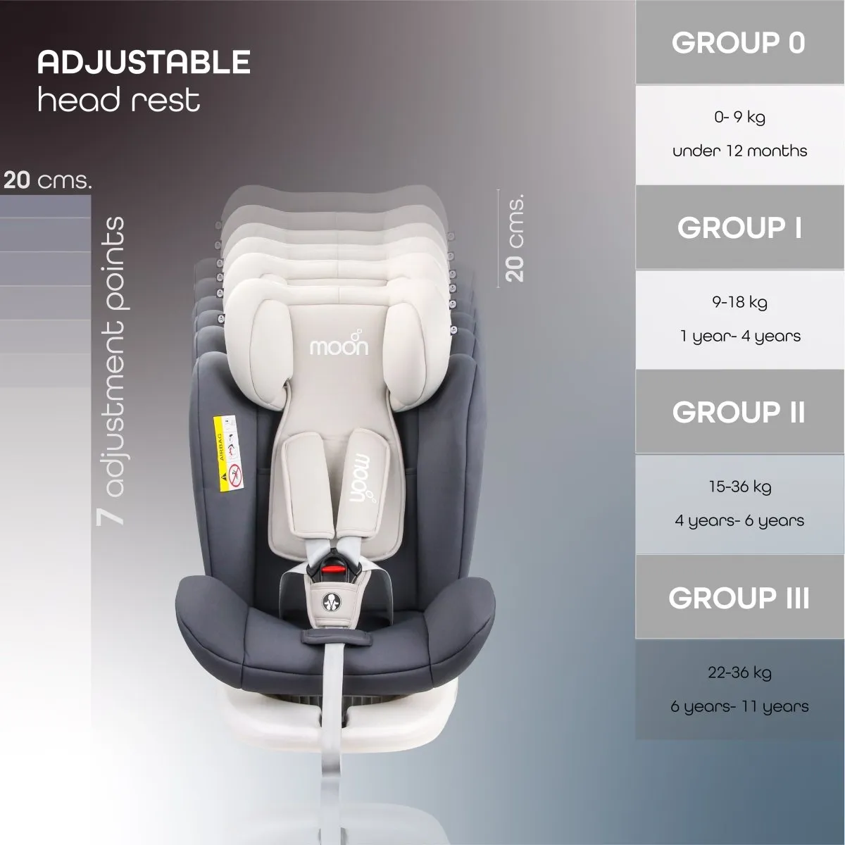 Moon Gyro Car Seat Grey