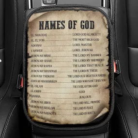 Names Of God Christian Seat Box Cover, Bible Verse Car Center Console Cover, Scripture Interior Car Accessories