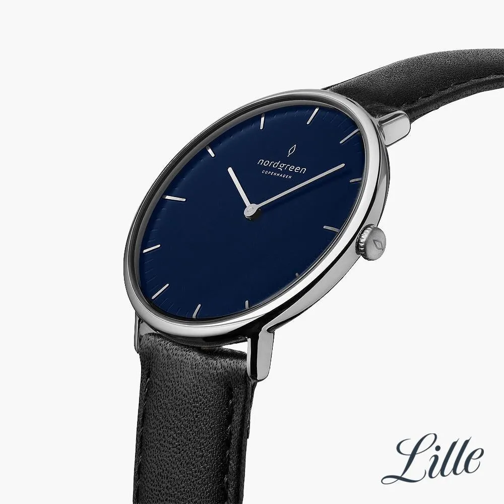 Native | Navy Dial - Black Leather