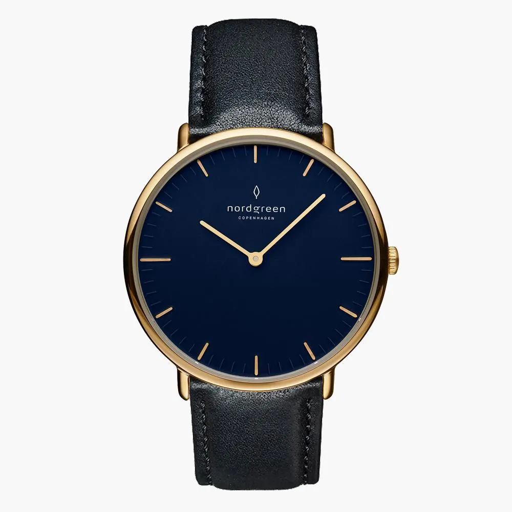 Native | Navy Dial - Black Leather