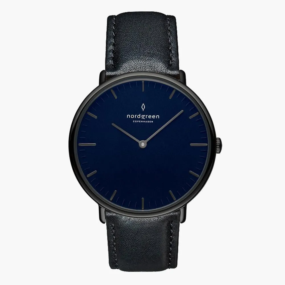 Native | Navy Dial - Black Leather