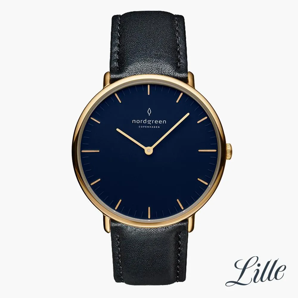 Native | Navy Dial - Black Leather