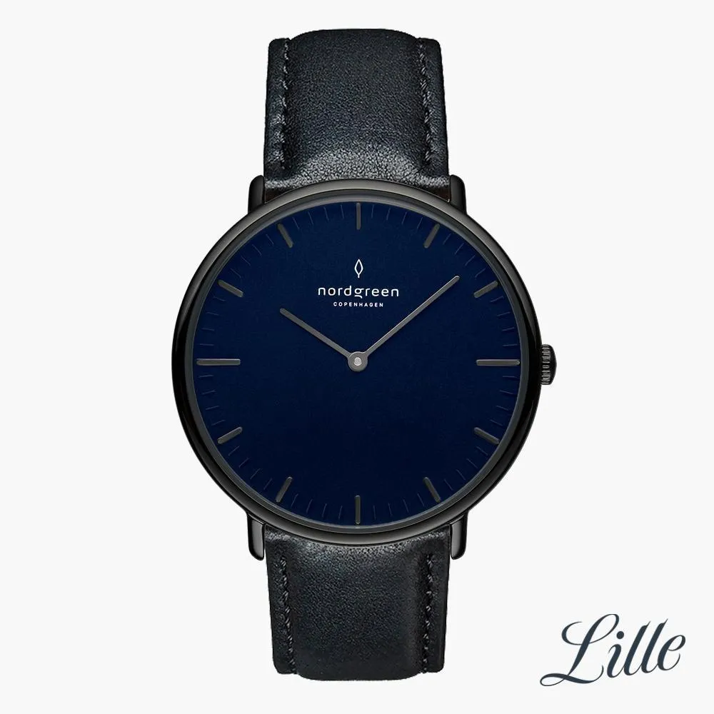 Native | Navy Dial - Black Leather