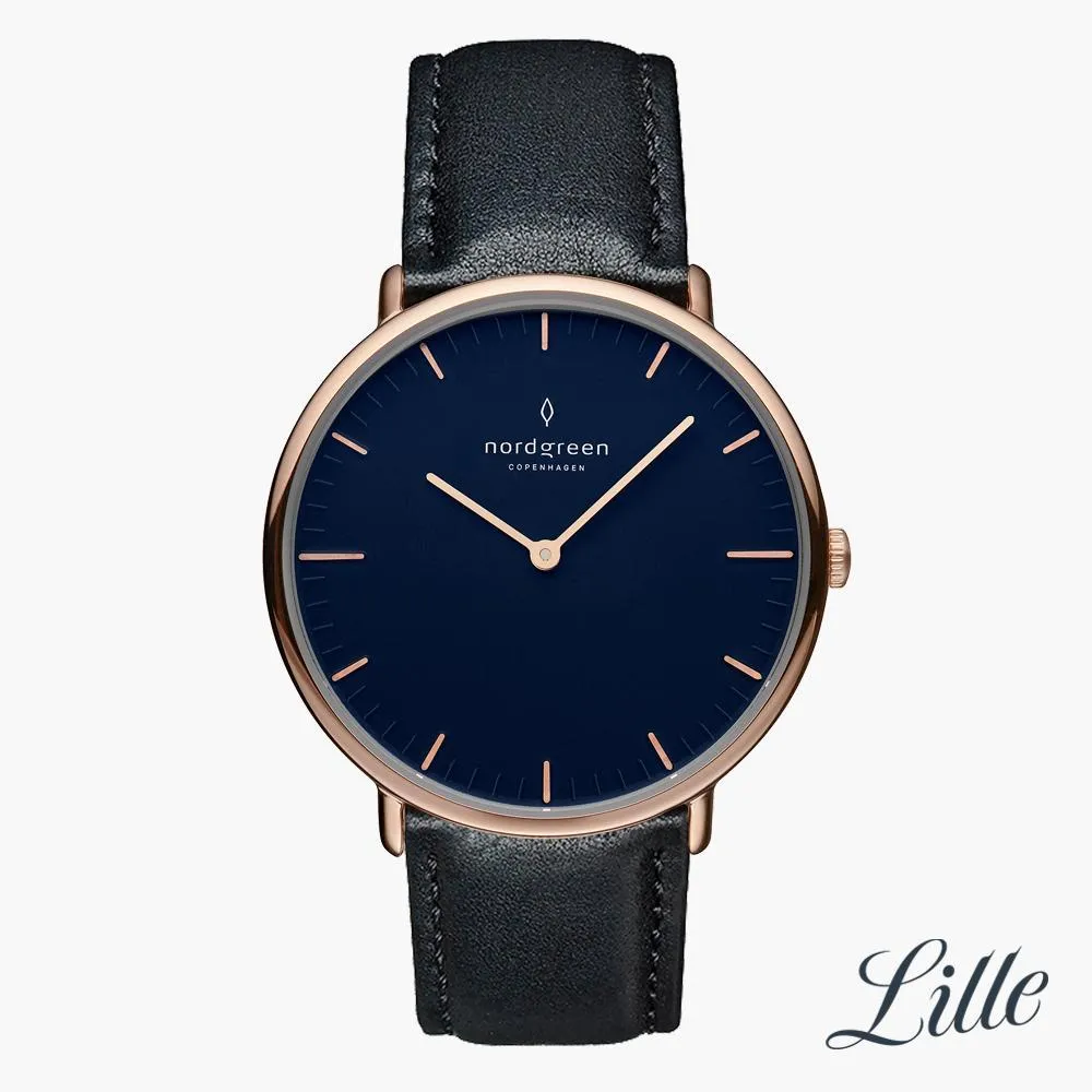 Native | Navy Dial - Black Leather