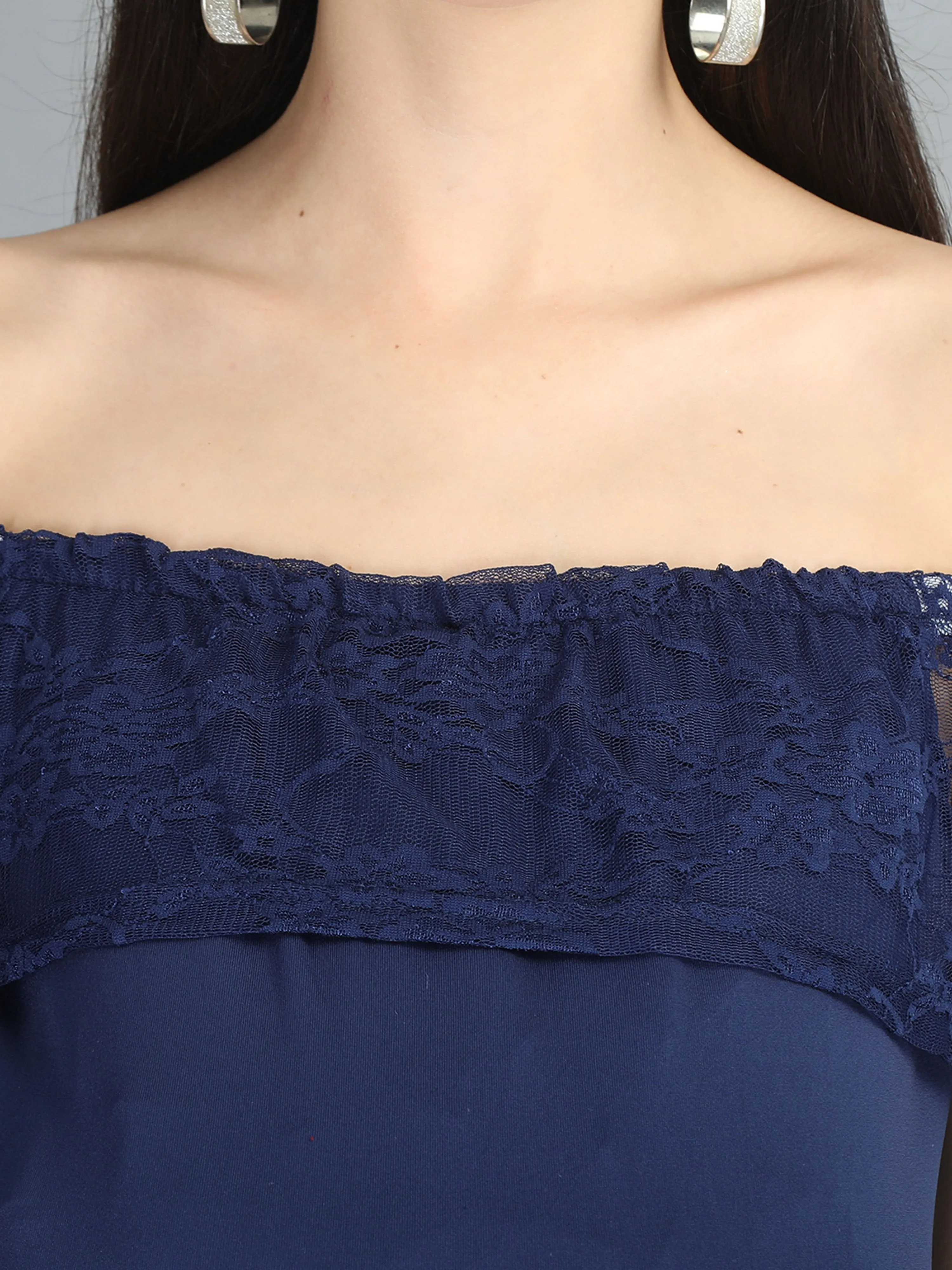 Navy Blue Lace Maternity Dress