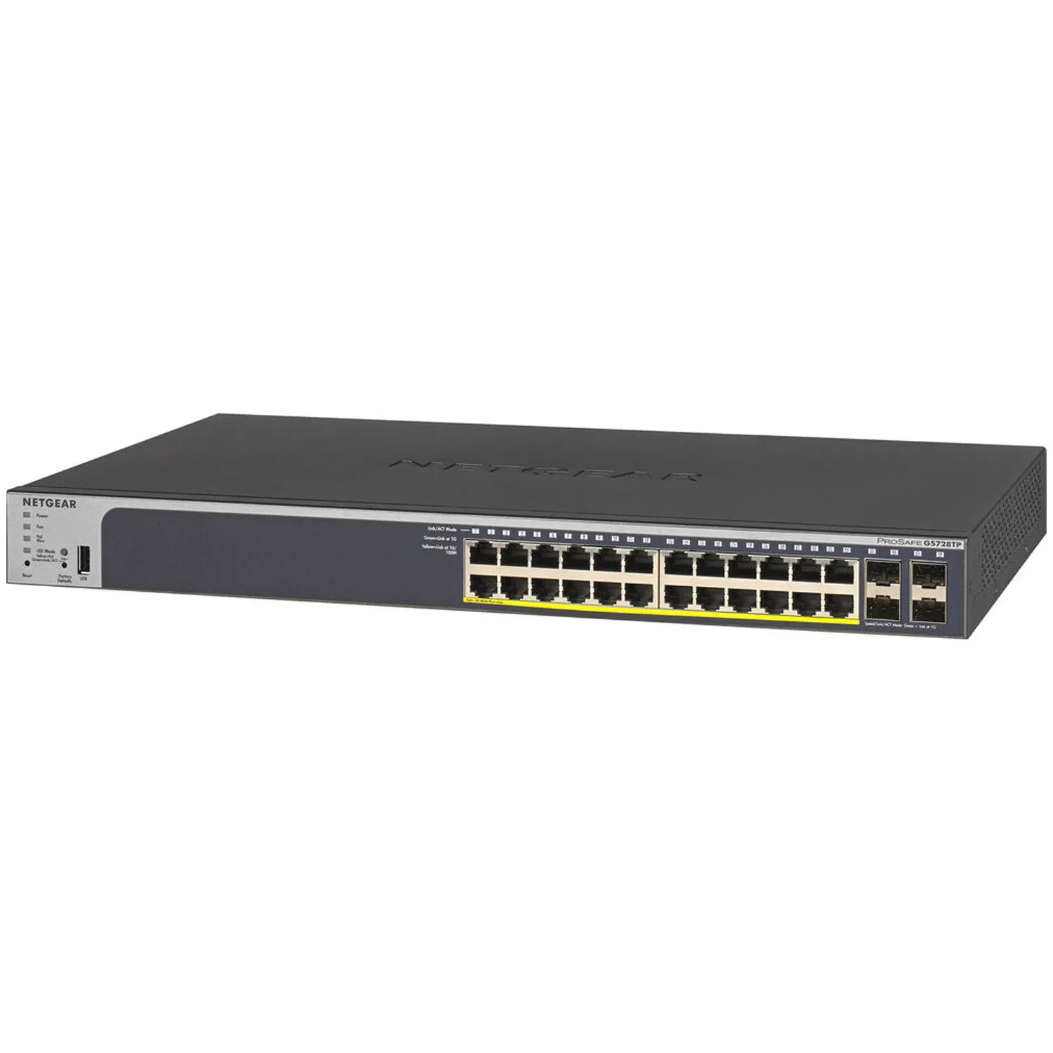 NETGEAR 24-Port Gigabit PoE  Ethernet Smart Managed Pro Switch with 4 SFP Ports | 190W | ProSAFE and Lifetime Technical Chat Support (GS728TP)