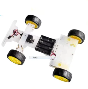 New Version Smart Robot Steering Engine Car Chassis  4 Wheel 2 Motor For Arduino DIY RC Toy Kit With Servo Remote Control