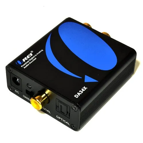 OREI DA34X Premium Digital (SPIDF & Coaxial) to Analog (L-R RCA, 3.5mm Stereo) Audio Decoder Converter