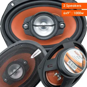 Pair of Audiobank 6x9 1000 Watt 4-Way Car Audio Stereo Coaxial Speakers - AB790