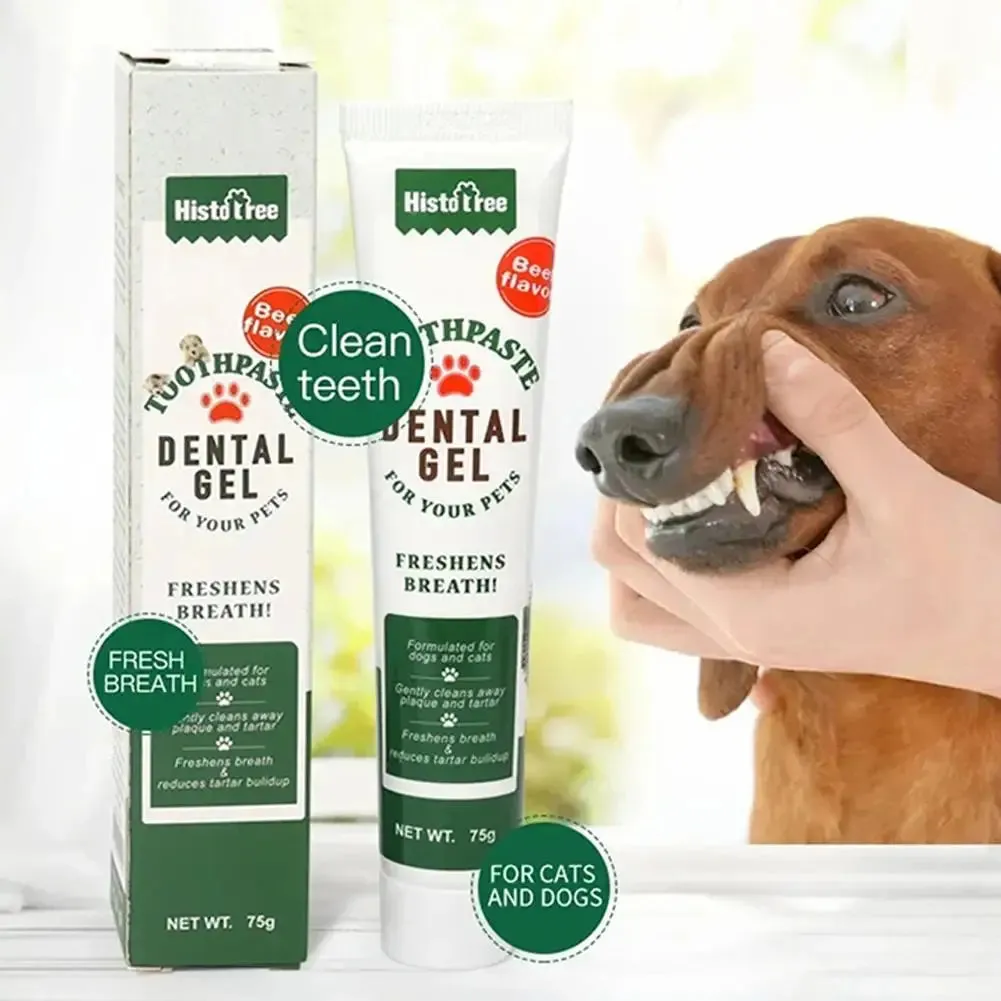 Pet Dog Toothpaste | Vanilla Beef Flavor | Cat and Dog Dental Cleaning Supplies