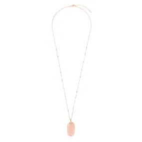 Pink Oval Stone Pendant Necklace