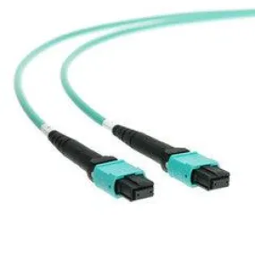 Plenum Fiber Optic Cable, MTP / MTP (MPO), Multimode, Duplex, 24 Strand, 100 Gbps, 50/125, 1 meter (3.3 foot)