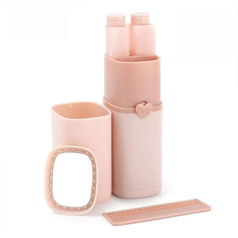 Portable Toothbrush Holder Tooth Mug Toothpaste Cup Bath Travel Box Accessories Set