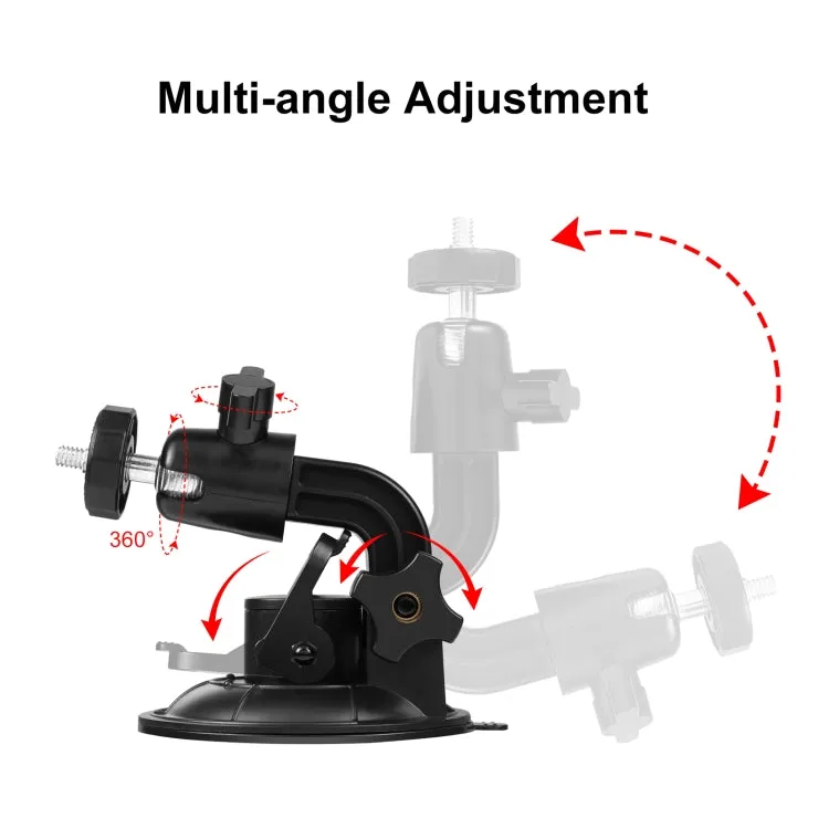 PULUZ Car Suction Cup Mount with Phone Clamp / Screw / Tripod Adapter