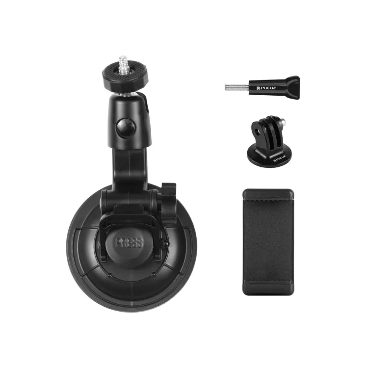 PULUZ Car Suction Cup Mount with Phone Clamp / Screw / Tripod Adapter