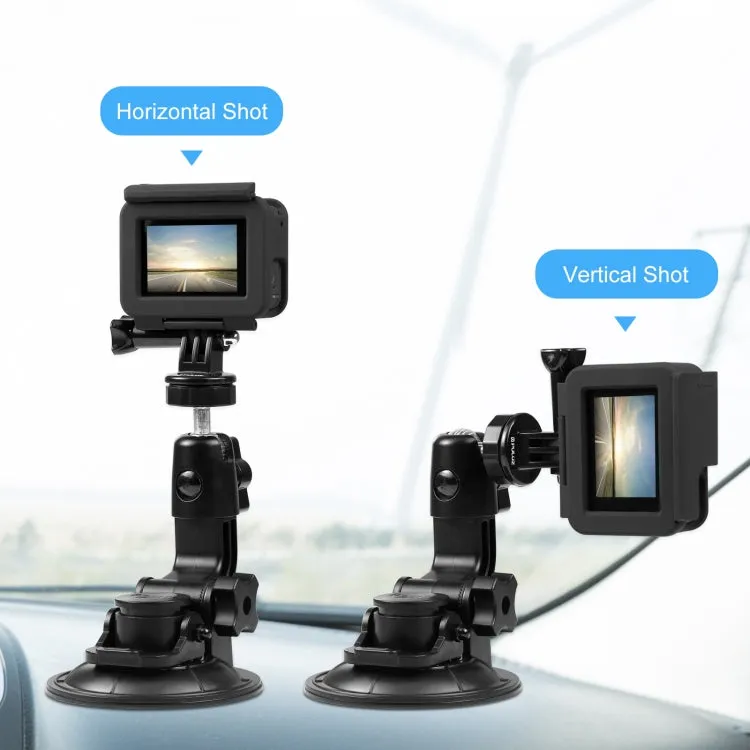 PULUZ Car Suction Cup Mount with Phone Clamp / Screw / Tripod Adapter