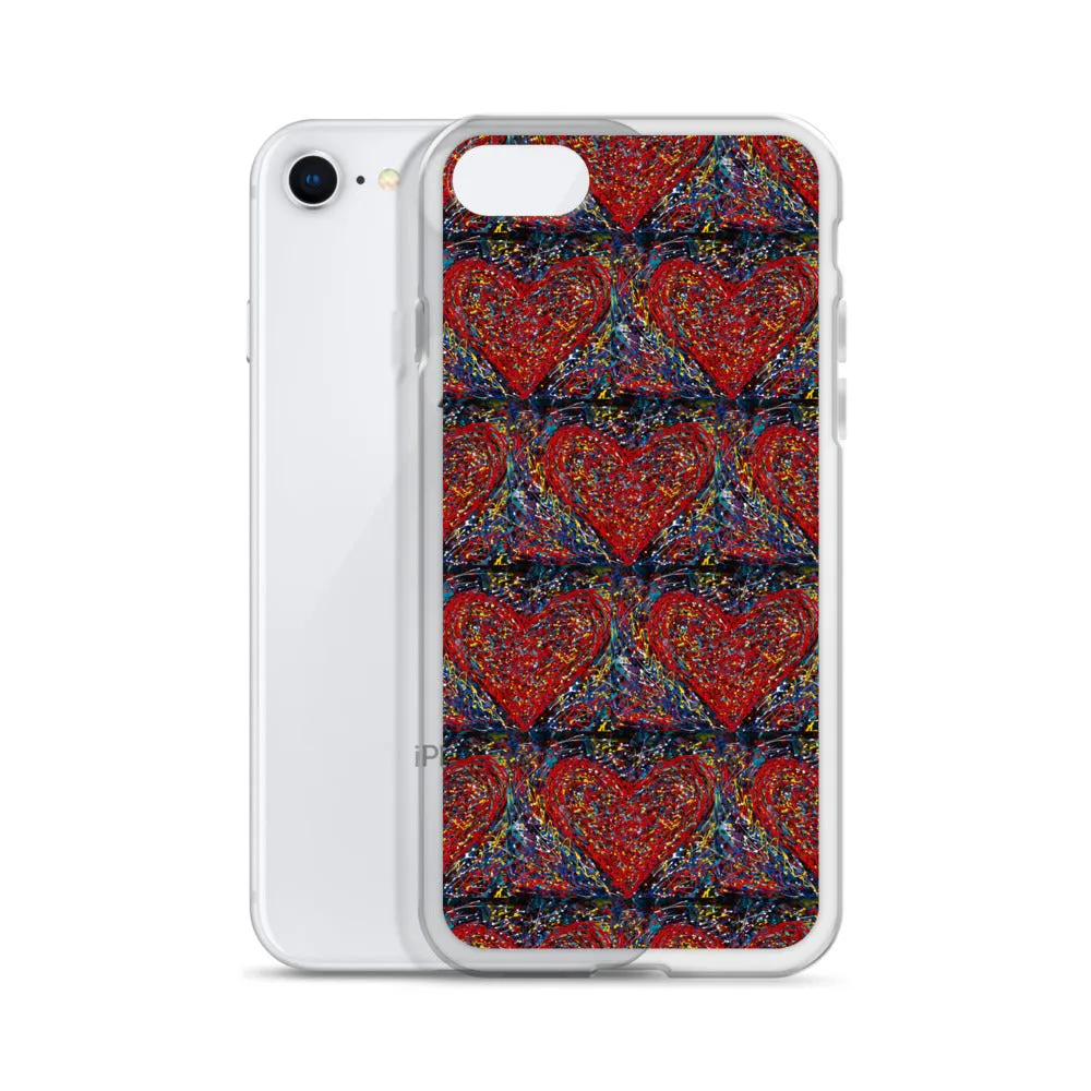 "Heart Scribbles" - iPhone Case