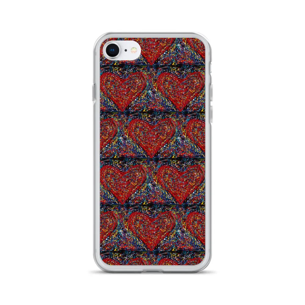 "Heart Scribbles" - iPhone Case