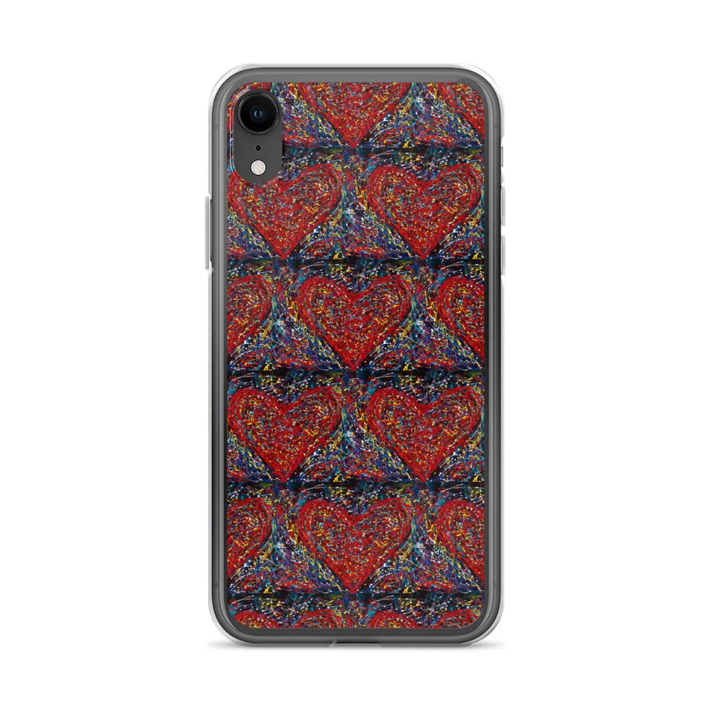 "Heart Scribbles" - iPhone Case