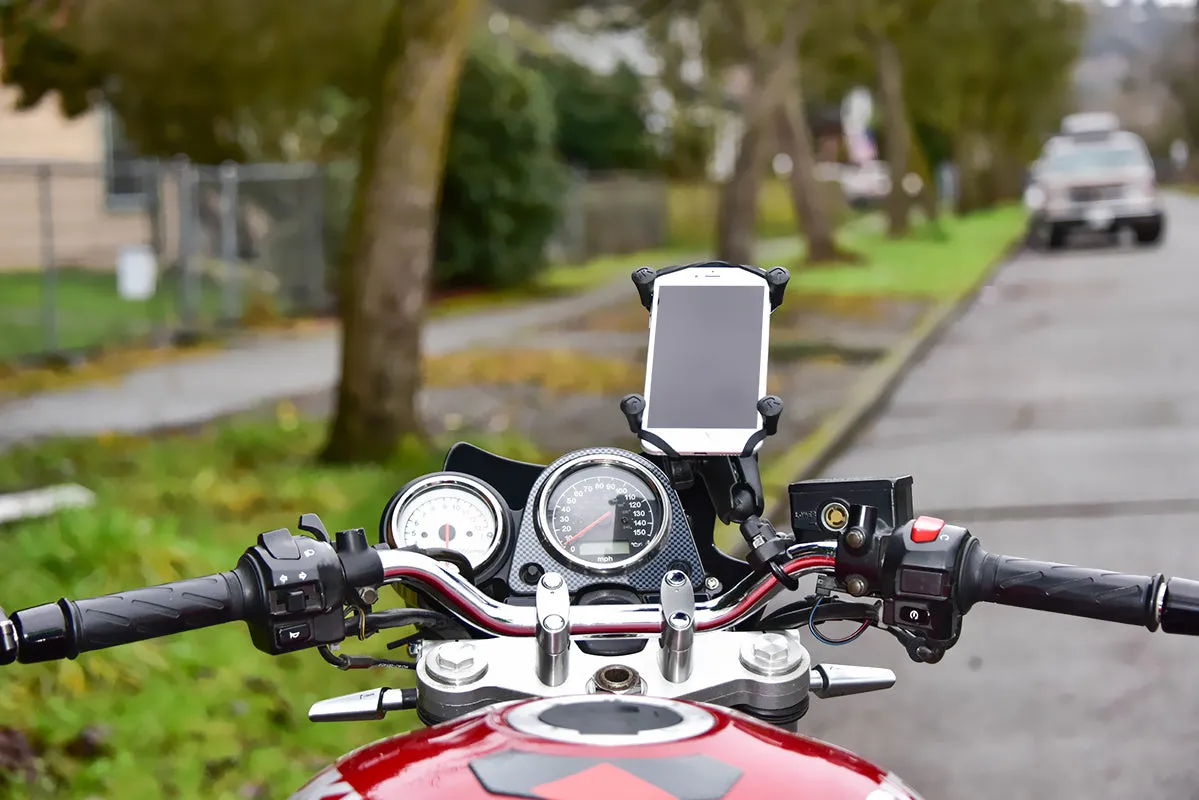 RAM Mounts Kit: Handlebar Rail Mount with U-Bolt Base   Large X-Grip Phone Cradle