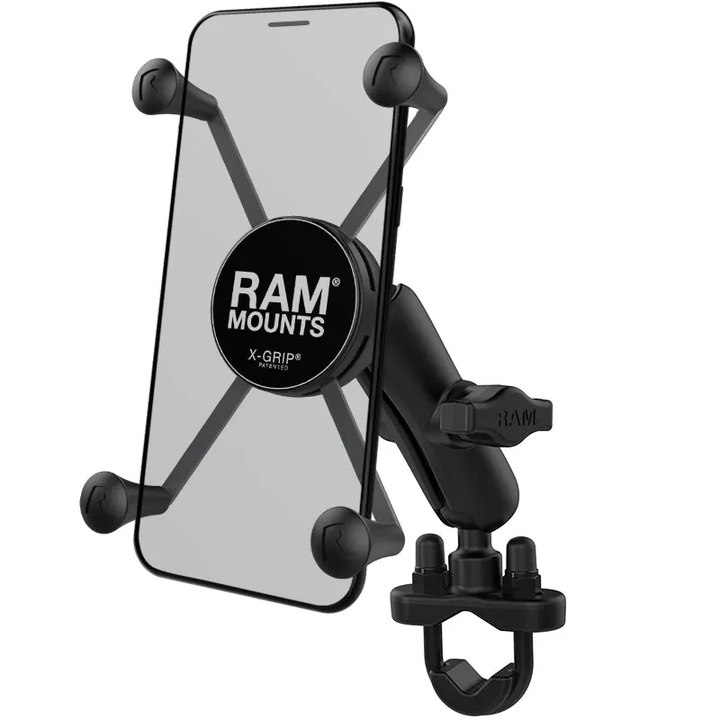 RAM Mounts Kit: Handlebar Rail Mount with U-Bolt Base   Large X-Grip Phone Cradle