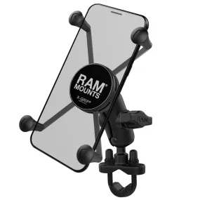 RAM Mounts Kit: Handlebar Rail Mount with U-Bolt Base   Large X-Grip Phone Cradle