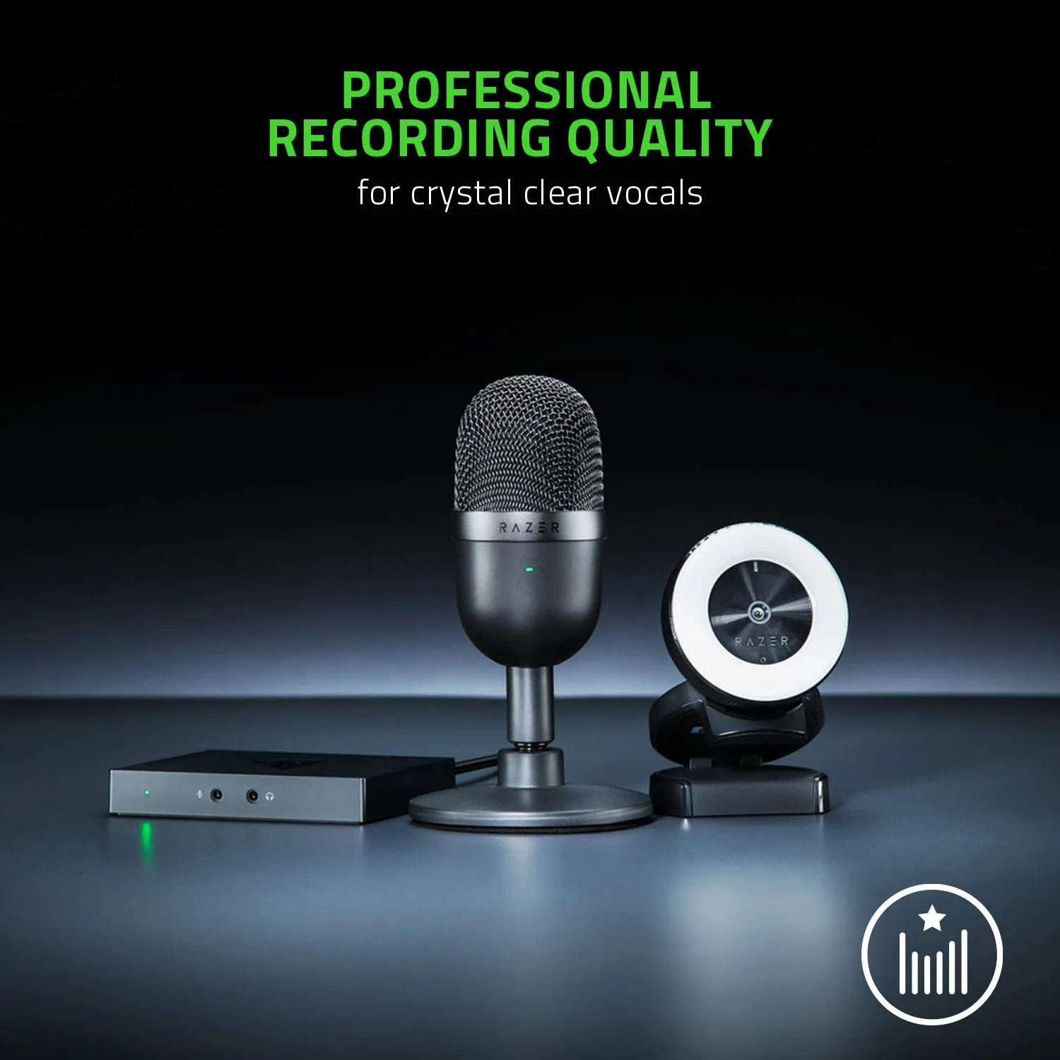 Razer Microphone Seiren Mini USB Streaming Microphone: Precise Supercardioid Pickup Pattern - Professional Recording Quality - Ultra-Compact Build - Heavy-Duty Tilting Stand - Shock Resistant - (Black)