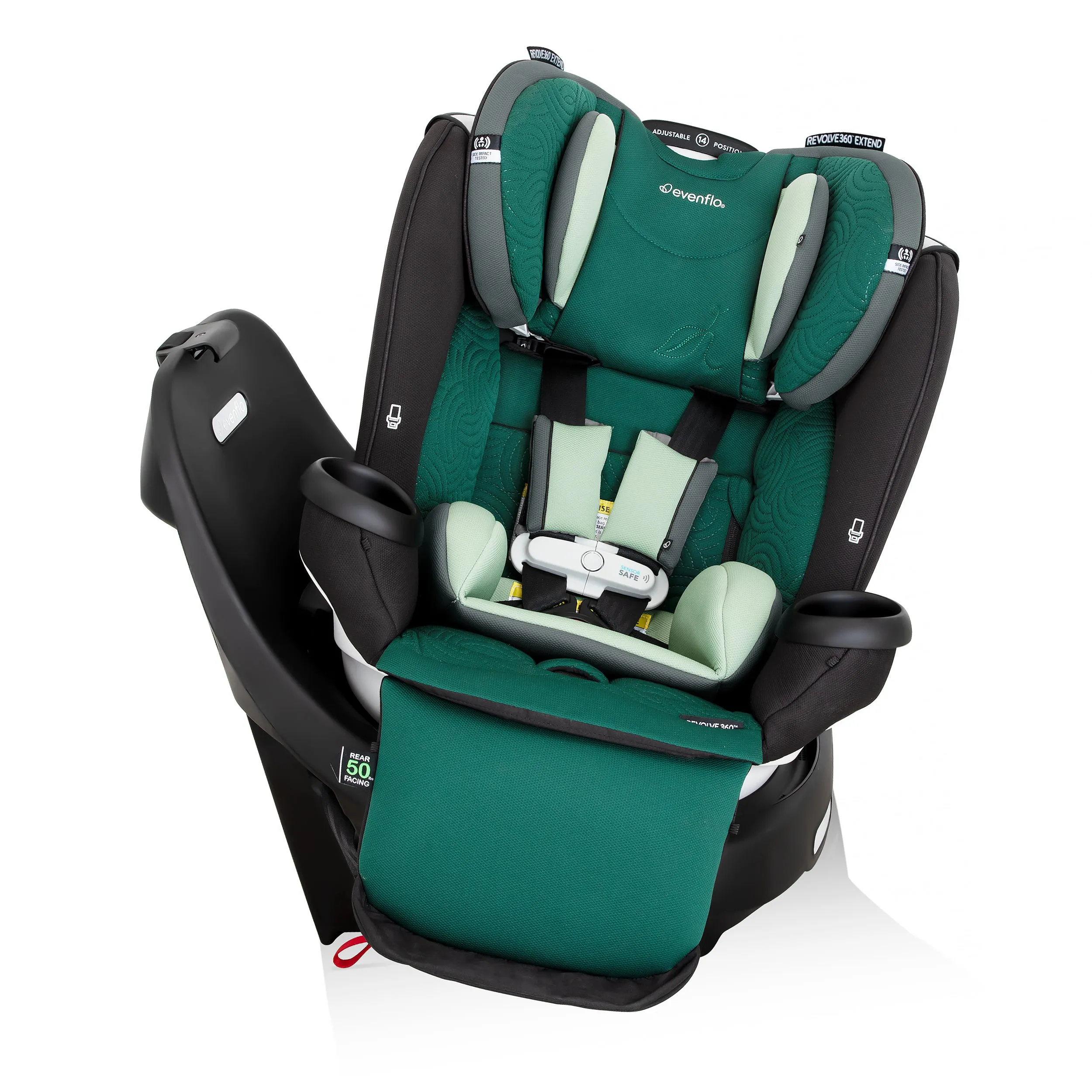 Revolve360 Extend All-in-One Rotational Car Seat with Green & Gentle Fabric