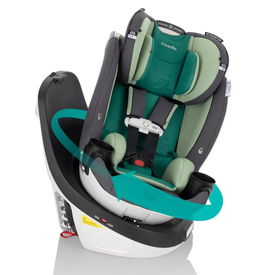 Revolve360 Slim 2-in-1 Rotational Car Seat with Green & Gentle Fabric