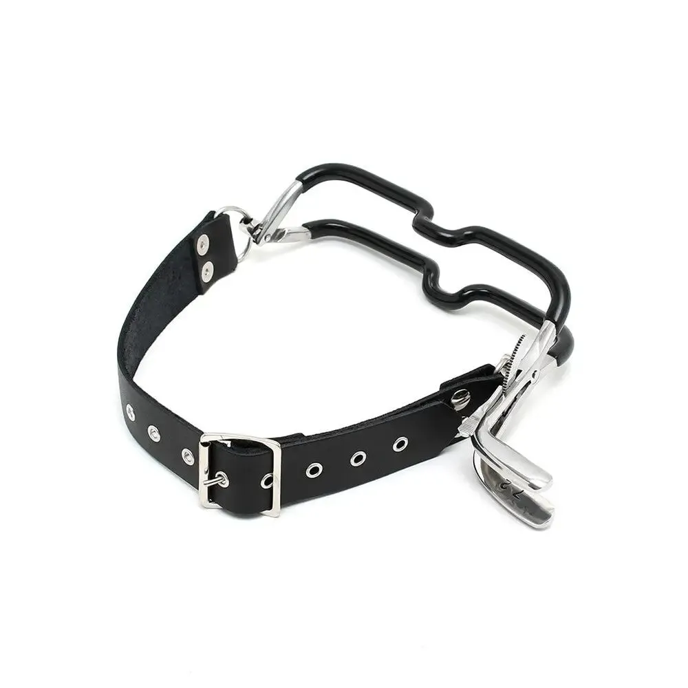 Rimba Black Bondage Mouth Clamp with Adjustable Strap