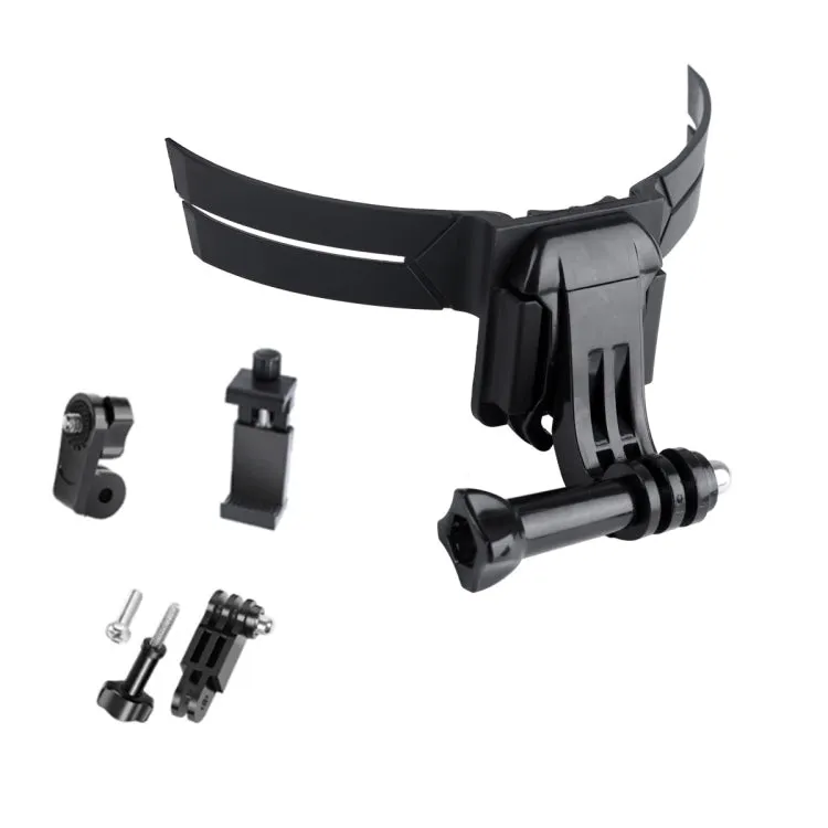 RUIGPRO Action Camera Phone Helmet Mount Kit with J-Hook Buckle & Rotation Phone Clamp & Adapter(Black)