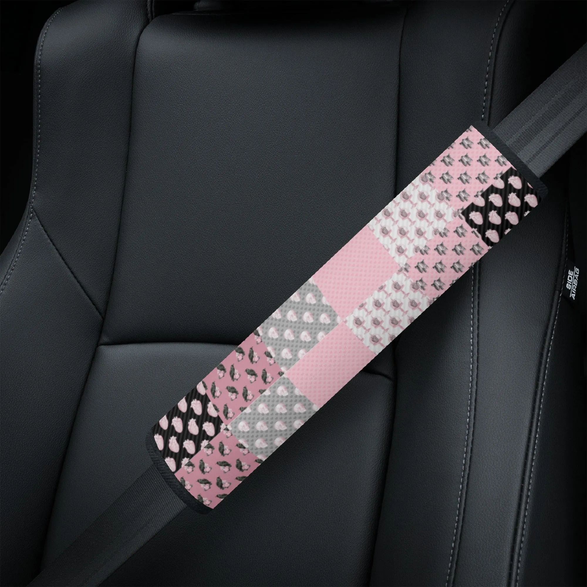 Seat Belt Cover for Cars | Vehicle Seatbelt Protector | Shoulder Pad/Cushion | Safety Belt Wrap | Pastel Goth Checkered