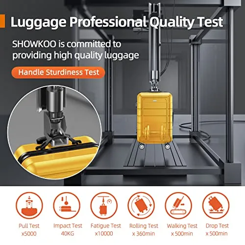 SHOWKOO Luggage Set Expandable PC ABS Durable 3 PC - Yellow