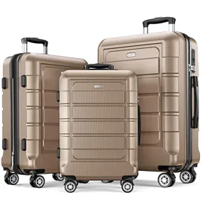 SHOWKOO Luggage Sets Expandable PC ABS Durable Set, 3 PC.