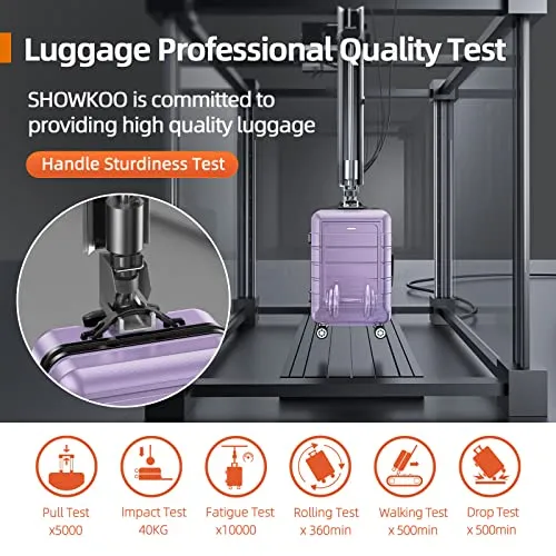 SHOWKOO Luggage Sets Expandable PC ABS Durable Suitcase, 3PC, Lavender