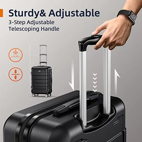 SHOWKOO Luggage Sets Expandable PC ABS Durable Suitcase