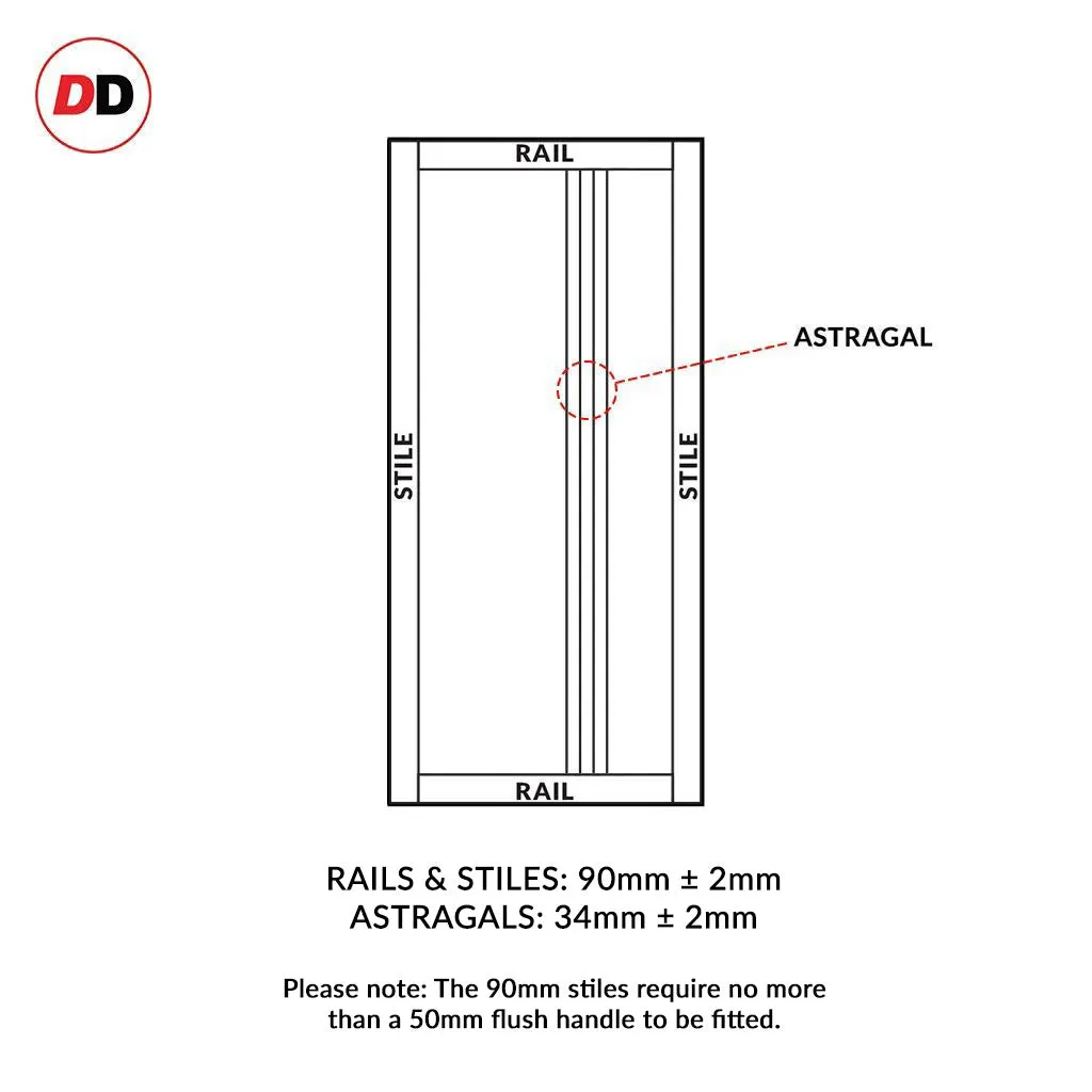 Single Sliding Door & Premium Wall Track - Eco-Urban® Melville 3 Panel Door DD6409 - 6 Colour Options