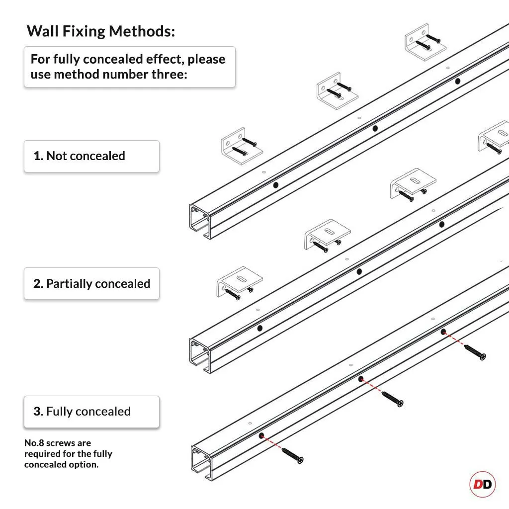 Single Sliding Door & Premium Wall Track - Eco-Urban® Melville 3 Panel Door DD6409 - 6 Colour Options