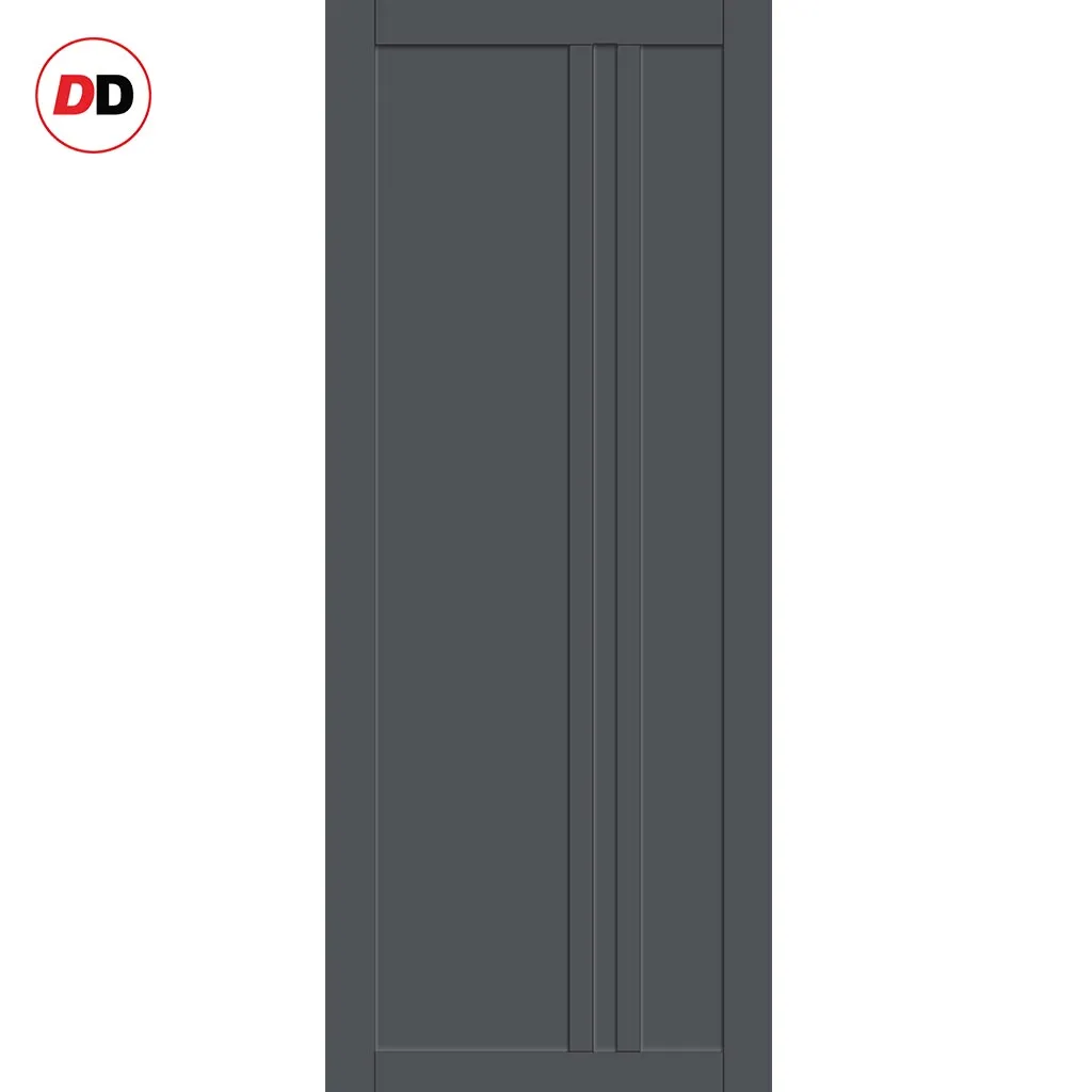 Single Sliding Door & Premium Wall Track - Eco-Urban® Melville 3 Panel Door DD6409 - 6 Colour Options