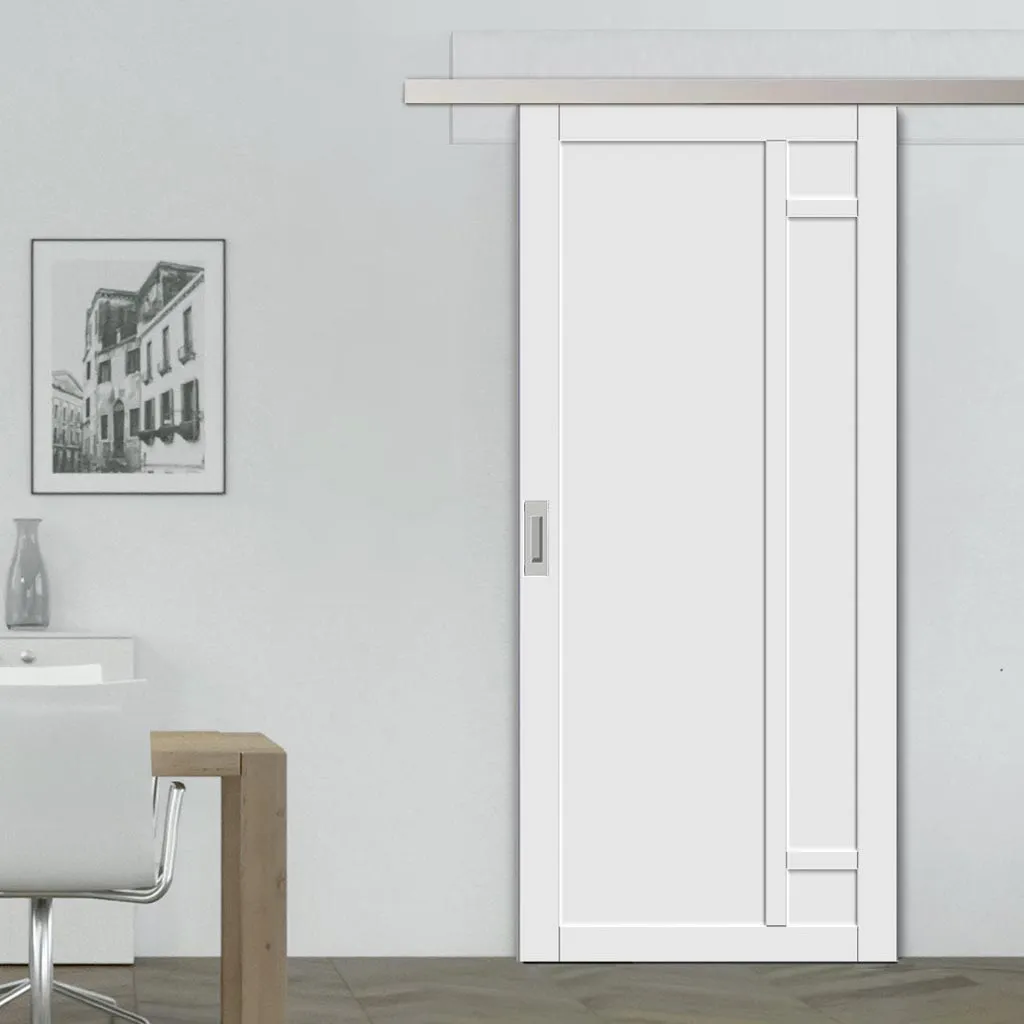 Single Sliding Door & Premium Wall Track - Eco-Urban® Suburban 4 Panel Door DD6411 - 6 Colour Options