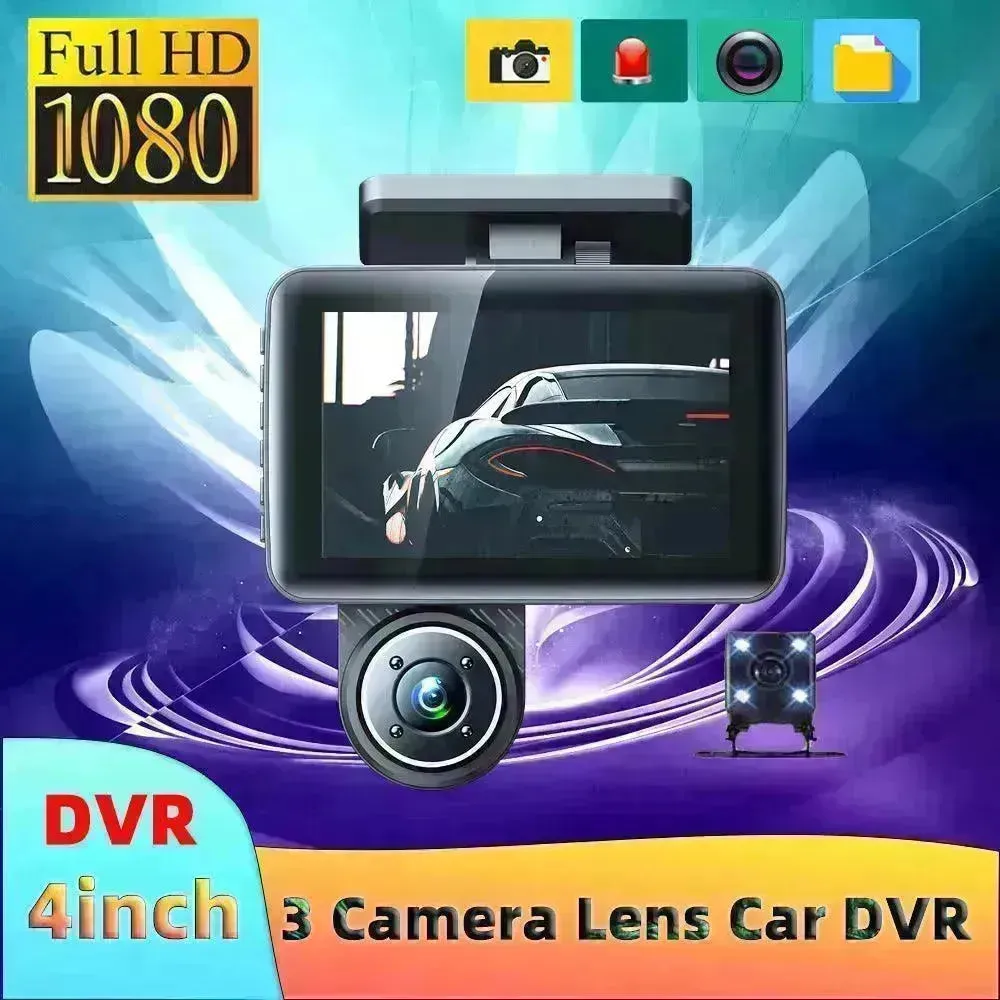 Smart WDR AND HDR 4 Inch Dashcam HD 1080P Infrared Night Vision Camera, 170 wide angle with reverse image Motion detection, Loop video, front and back video function suitable for your car and house.