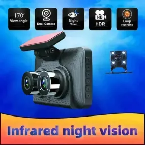 Smart WDR AND HDR 4 Inch Dashcam HD 1080P Infrared Night Vision Camera, 170 wide angle with reverse image Motion detection, Loop video, front and back video function suitable for your car and house.