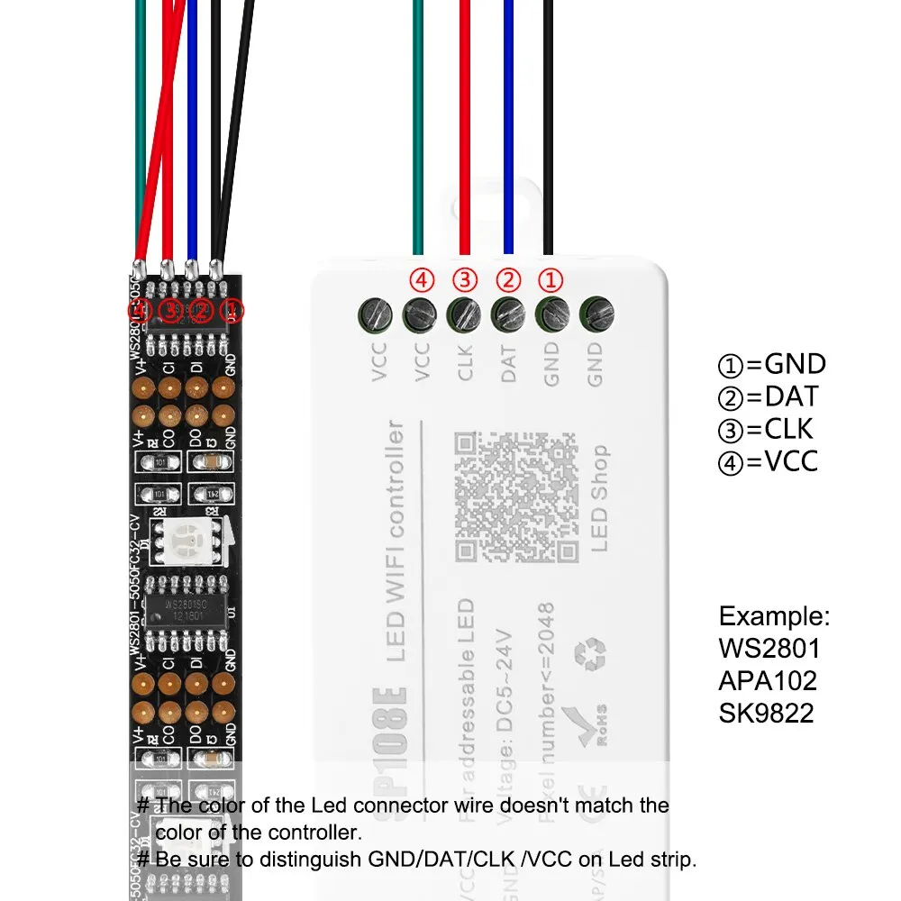 SP108E Wifi Magic Controller Smart APP Wireless Control IOS 10/Android 4.4 WS2812B WS2813 Etc LED Strip Module Light DC5-24V