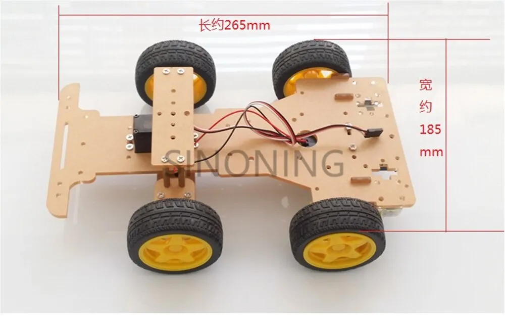 Steering engine 4 wheel 2 Motor Smart Robot Car Chassis kits DIY For Arduino with FUTABA 3003