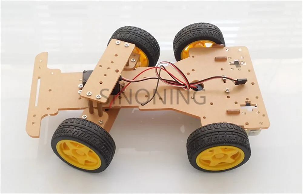 Steering engine 4 wheel 2 Motor Smart Robot Car Chassis kits DIY For Arduino with FUTABA 3003